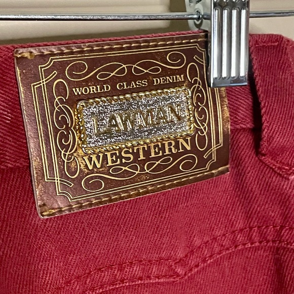 VTG Cherry Red Straight Leg Denim - Picture 5 of 11